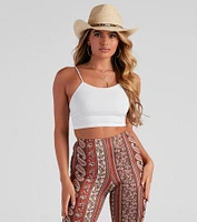 Walk Away Lace-Up Crop Top