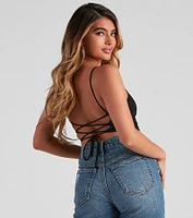 Walk Away Lace-Up Crop Top