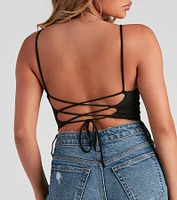 Walk Away Lace-Up Crop Top