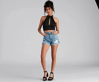 Key Essential Halter Crop Top