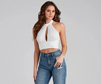 Key Essential Halter Crop Top