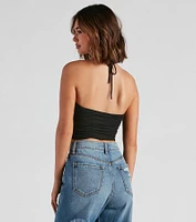 Strings Attached Halter Crop Top