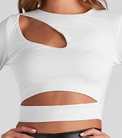 Keeping Knit Bold Cutout Crop Top