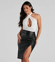 A Total Vibe Halter Bodysuit
