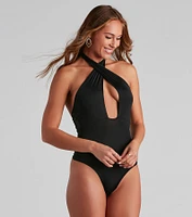 A Total Vibe Halter Bodysuit