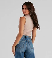 Love The Look Lace-Up Crop Top