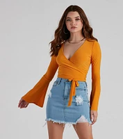 Wrapped Chic Bell Sleeve Top