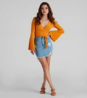 Wrapped Chic Bell Sleeve Top