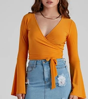 Wrapped Chic Bell Sleeve Top