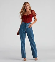 Total Sweetheart Puff Sleeve Corset Top