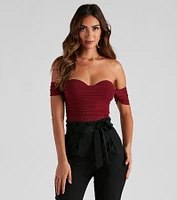 Another Date Mesh Bustier Bodysuit
