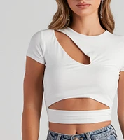 Slash Of Style Cutout Crop Top
