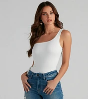 Simply Elevated One-Shoulder Bodysuit