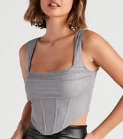 Dream Glitter Mesh Bustier