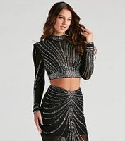 Wrapped Rhinestone Crop Top