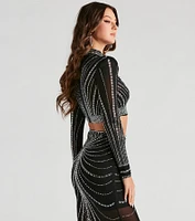 Wrapped Rhinestone Crop Top