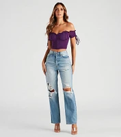 Hooked Ruched Crop Top