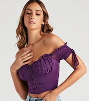 Hooked Ruched Crop Top