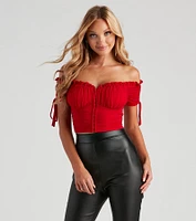 Hooked Ruched Crop Top
