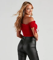 Hooked Ruched Crop Top