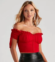 Hooked Ruched Crop Top