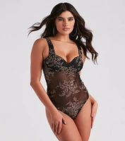 Bring The Allure Mesh Floral Bodysuit