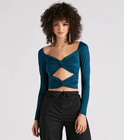 Wild Card Knit Cutout Crop Top