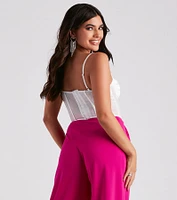 Total Babe Satin Mesh Corset Top