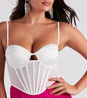 Total Babe Satin Mesh Corset Top