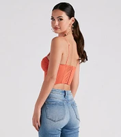 Sweet Affection Ruched Crop Bustier