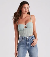 Sweet Affection Ruched Crop Bustier