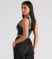 Awestruck Satin Glitter Bustier