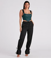 Awestruck Satin Glitter Bustier