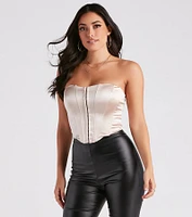 Soirees Satin Hook-Eye Corset