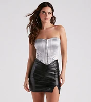Soirees Satin Hook-Eye Corset