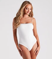 Subtle Sparkle Rhinestone Trim Bodysuit