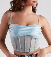 Major Glam Moves Rhinestone Bustier
