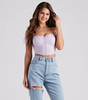 Polka Dot Cutie Mesh Crop Bustier