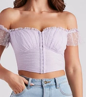 Polka Dot Cutie Mesh Crop Bustier