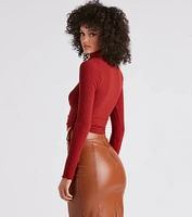 Sweet Day Turtleneck Knit Crop Top
