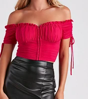 Hooked Ruched Crop Top