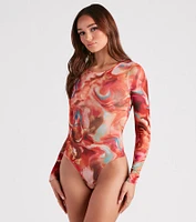 Crushin' On Marble Mesh Bodysuit