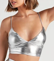 Let's Glow Metallic Crop Top