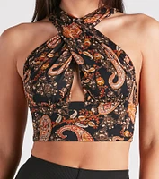 Pretty Paisley Convertible Crop Top