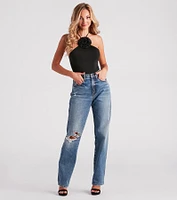 Pretty As A Rose Halter Bodysuit