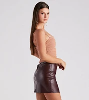 Mesh Around Square Neck Crop Top