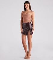 Mesh Around Square Neck Crop Top