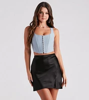 Out West Faux Suede Bustier