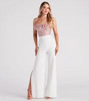 Marabou Cutie Strapless Corset Top