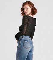 Don't Tempt Me Textured Slit Crop Top